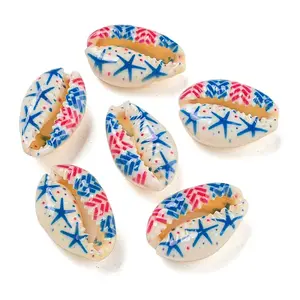 Printed Natural Shell Beads