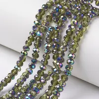Electroplate Transparent Glass Beads Strands