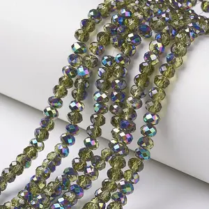 Electroplate Transparent Glass Beads Strands