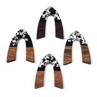 Opaque Resin & Walnut Wood Pendants