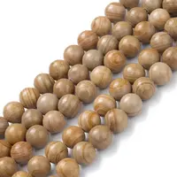 Natural Silver Line Jasper Beads Strands