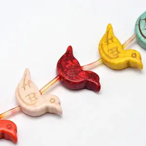 Bird Synthetic Turquoise Bead