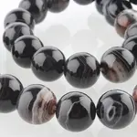 Natural Banded Agate Round Bead Strands