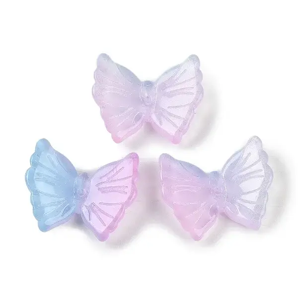 Spray Painted Glass Beads