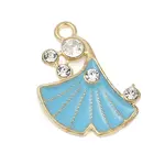 Alloy Enamel Pendants with Rhinestone