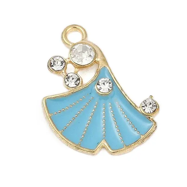 Alloy Enamel Pendants with Rhinestone