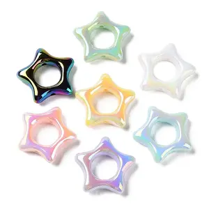 UV Plating Rainbow Iridescent Acrylic Bead Frames