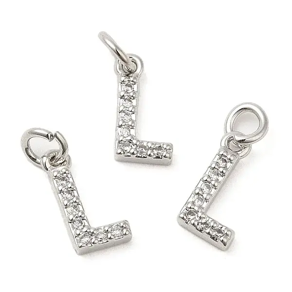 Brass Micro Pave Grade AAA Cubic Zirconia Charms