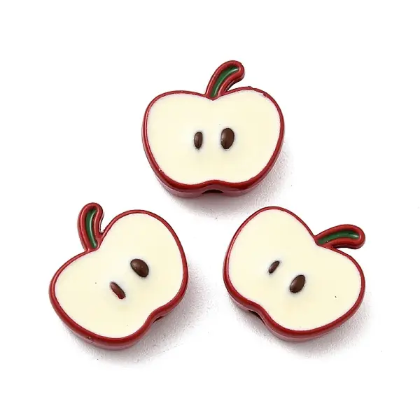 Apple Spray Painted Alloy Beads