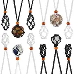 12Pcs 4 Style Adjustable Braided Waxed Cord Macrame Pouch Necklace Making
