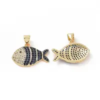 Brass Micro Pave Clear Cubic Zirconia Pendants