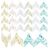 60Pcs 6 Colors Transparent Resin Pendants