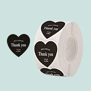 500Pcs Heart with Thank You Roll Stickers