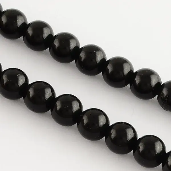 Natural Black Onyx Round Bead Strands