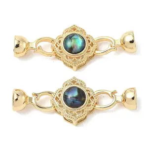 Brass Natural Paua Shell Fold Over Clasps