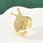 Brass Micro Pave Clear Cubic Zirconia Cuff Rings