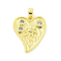 Brass Micro Pave Clear Cubic Zirconia Pendants