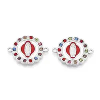Alloy Rhinestone Enamel Connector Charms