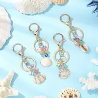 4Pcs Alloy Shell Keychains