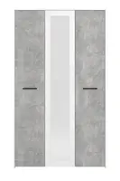 Třídveřová šatní skříň se zrcadlem geralt - beton/bílá