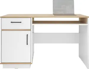 Psací stůl mauricio - dub biscuit/bílá