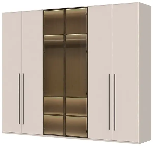 Šestidveřová kombinovaná šatní skříň baptiste - béžová