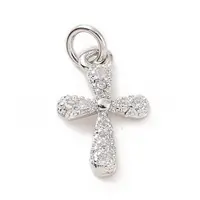 Brass Micro Pave Cubic Zirconia Charms