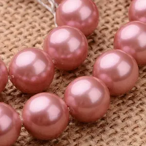 Polished Round Grade A Shell Pearl Bead Strands