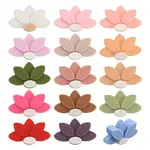 15Pcs 15 Colors Lotus Food Grade Eco-Friendly Silicone Focal Beads