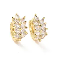 Clear Cubic Zirconia Wheat Hoop Earrings