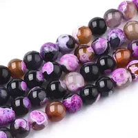 Natural Fire Crackle Agate Beads Strands