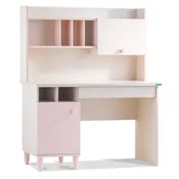 Psací stůl s nástavcem chere - bříza/růžová