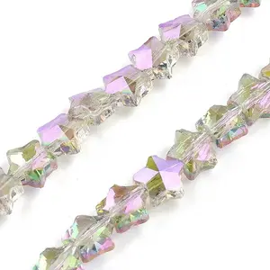 Electroplate Transparent Glass Beads Strands