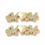 Brass Micro Pave Cubic Zirconia Connector Charms