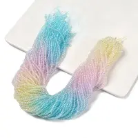 Transparent Painted Glass Beads Strands