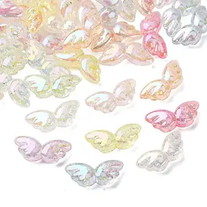 UV Plating Transparent Crackle Acrylic Beads