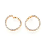 Brass Micro Pave Clear Cubic Zirconia Ring Hoop Earrings