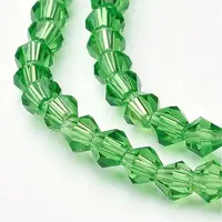 Lime Green Glass Bicone Beads Strands