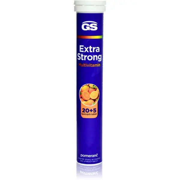 GS Extra Strong Multivitamin šumivé tablety s multivitamínovým komplexem příchuť Orange 25 tbl