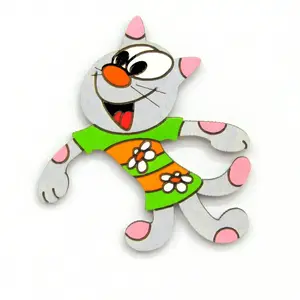 Dekorace na zeď kočka zelená 15cm