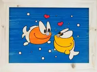 Obr 045 obrázek ryby modrý - m - 250x330mm