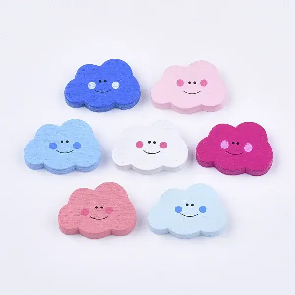 Printed Natural Wooden Beads