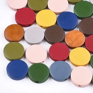 Painted Natural Wood Beads