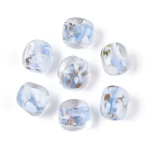 Handmade Gold Sand Lampwork Beads