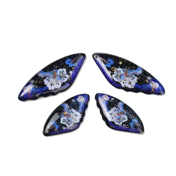 4Pcs 4 Styles Transparent Epoxy Resin Pendants