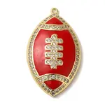 Rack Plating Brass Enamel with Cubic Zirconia Pendant