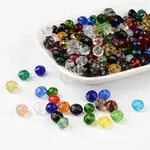 Faceted Rondelle Transparent Glass Beads
