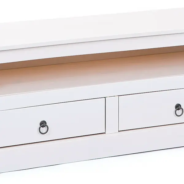 Tv stolek z masivu goult - bílá