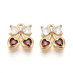Brass Micro Pave Cubic Zirconia Charms