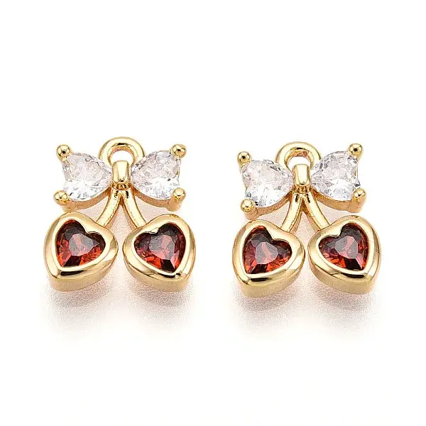 Brass Micro Pave Cubic Zirconia Charms